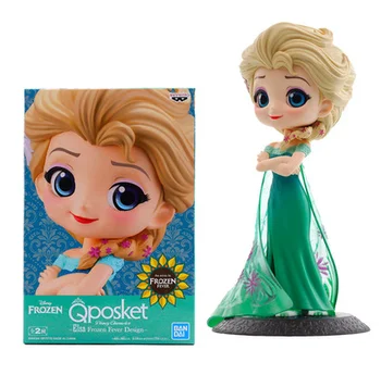 Bandai Banpresto Qposket Disney Princess Serie Belle Elsa Anna Alba ca Zapada, Mica Sirena PVC Papusi Figurine Jucarii de Colectie