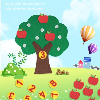 Copilul Jucării Montessori Măr Puzzle 1-10 Manual DIY Matematica Jucărie Creativă Copac Meci de Predare Digitale Cadou de Ziua de nastere Pentru Copil
