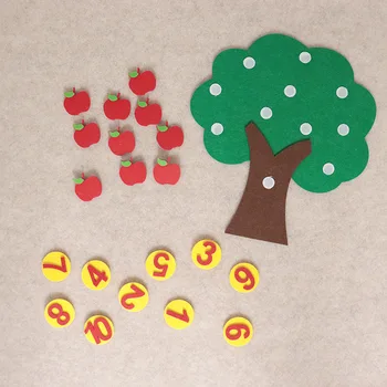 Copilul Jucării Montessori Măr Puzzle 1-10 Manual DIY Matematica Jucărie Creativă Copac Meci de Predare Digitale Cadou de Ziua de nastere Pentru Copil