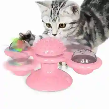 Pisica Puzzle Interactiv de Formare Jucării placă Turnantă Moară de vânt Pentru Pisici Pisica Mâncărime animale de Companie Învolburat Zero Jucării Mingea Consumabile H5H4