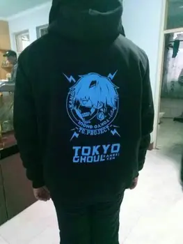 2019 Primăvară Anime Tokyo Ghoul Cosplay hoodie Mens Ken Kaneki Îngroșa Fleece Jachete cu glugă cu fermoar jacheta cardigan 011904
