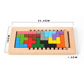 3D Puzzle Jucărie pentru Copii din Lemn Tangram Bord Luminoase de Culoare puzzle-uri pentru Copii Instrumente Educaționale Noi 2020