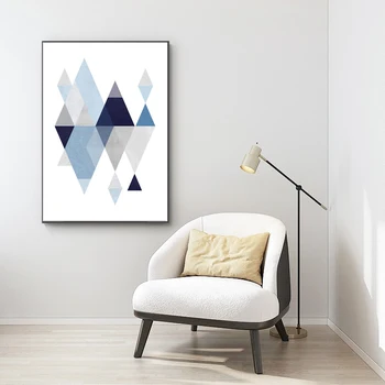 Abstract, Albastru Formă Geometrică De Artă De Epocă Imprimare Poster Minimalist Modern Arta De Perete Imagine Nordic Decor Acasă Tablou Fara Rama