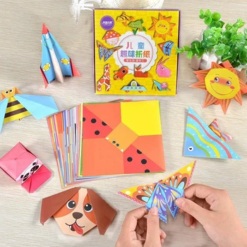 108 Buc Desene animate Cartea Origami Hârtie de Arte și meșteșuguri DIY Manual de Puzzle 3D Animal Meserii pentru Copii de Învățământ Copil Jucărie