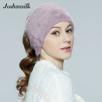 Joshuasilk Toamna și Iarna lui Lady pălării de sex Feminin Faux Blana Bentita Sport pentru Fata Angora Moale Stil Național