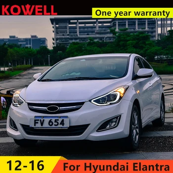 KOWELL Mașină de Styling Pentru Perioada 2012-2016 Hyundai Elantra Faruri MD Faruri LED DRL Q5 Bi Xenon Lentile High Low Beam Parcare Lampă de Ceață