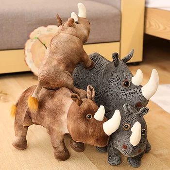Nou 1 BUC 28cm/35cm/45cm Sexy Frumos Simulare Rhino Jucărie de Pluș Moale Animal de Pluș Păpușă Jucărie pentru Copii Peluche Rhino Papusa Cadouri de Craciun