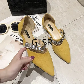 2020 moda Sclipici Pantofi Femei Bling Stras Sandale Brand de Lux Pantofi de Femei a subliniat Toe pompe de Femeie
