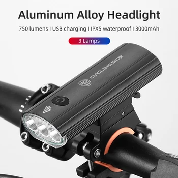 Față de bicicletă Lumina 3xT6 Faruri LED-uri USB Reîncărcabilă rezistent la apa 5 Moduri de Ciclism Lanterna 3000mAh Putere Banca cu Bicicleta Dotari