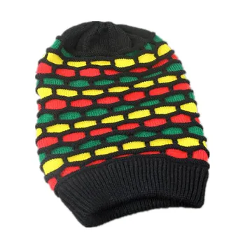 Bob Marley Jamaica Rasta Slouch Beanie Pălărie Cald Bereta pe Cap de Iarnă Reggae Multi-Benzi de culoare Hip Hop Umflat