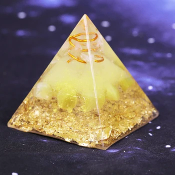 Galben Piramida Joasa 5Cm Simbolizează Noroc Citrin Piramida Convertor de Energie Pentru a Aduna Bogăție Și Prosperitate Rășină Decor