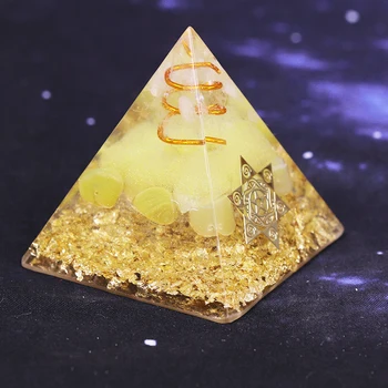 Galben Piramida Joasa 5Cm Simbolizează Noroc Citrin Piramida Convertor de Energie Pentru a Aduna Bogăție Și Prosperitate Rășină Decor