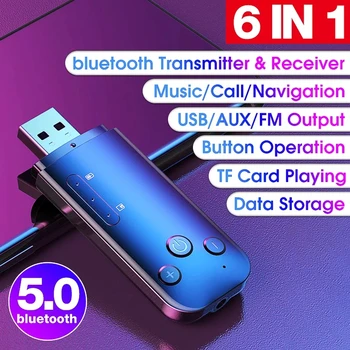 Mini bluetooth 5.0 Wireless Dongle Adaptor Receptor Transmițător USB AUX FM Suport pentru Ieșire Navigare pentru Calculator PC, Laptop