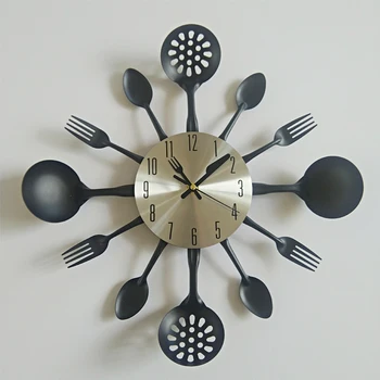 Noua oferta speciala Modern ceas de perete cuțit de bucătărie ceasuri ceas decorationQuartz Ac Europa de metal