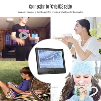 Portabil 7 Inch 800 x 480P E-Reader Culoare Sn Glare-Free Built-In 4GB Memorie de Stocare de Fundal Suport Baterie Vizualizarea fotografiilor/