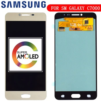 Noul OLED de Înlocuire Telefon, LCD Pentru Samsung Galaxy C7 C7000 SM-C7000 Super AMOLED Touch Screen Digitizer Asamblare