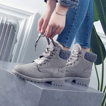 Femei cizme 2019 hot de moda pantofi de iarna pentru femei glezna cizme rotund toe de sex feminin de cald, plus catifea iarna zapada ghete femei pantofi