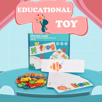 Copiii Montessori Vraja Joc de Cuvinte de Lemn Alfabet Scrisoare Jucărie de Învățare Timpurie Puzzle Copii Jucarii Educative pentru Copii