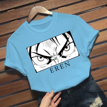 Atac pe Titan T Shirt Anime Eren Yeager Ochii Barbati Maneca Scurta Tricou Desene animate Streetwear T-shirt Topuri Haine