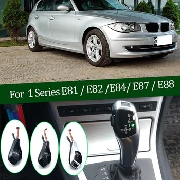 Fibra de Carbon Negru Argintiu LED Schimbătorului de Viteze Maneta Schimbator pentru BMW seria 1 prima Generație E81 E82 E84 2004-2011 Accesorii