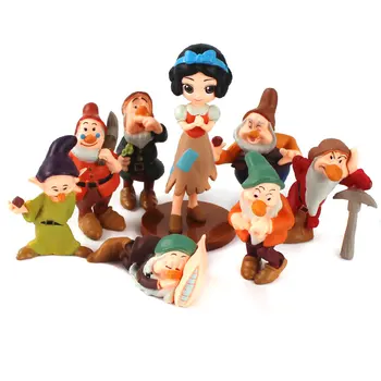 8pcs/lot Prințesa Albă ca Zăpada și cei Șapte Pitici Figura Jucărie 4-8cm Mini Model de Papusa pentru Copii