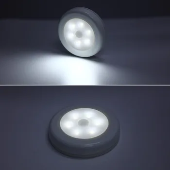 SOLLED LED Infraroșu Senzor de Mișcare PIR, Alimentat de la Baterie 6 led Lumina de Noapte Detector Wireless Lampă de Perete pentru Dulap Cabinet