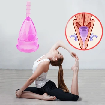Femei Lady Perioada De Cupa Silicon Transparent Cupa Menstruala De Igienă Feminină Cupa Pentru A Preveni Scurgerile Laterale Colector Menstrual Vigin