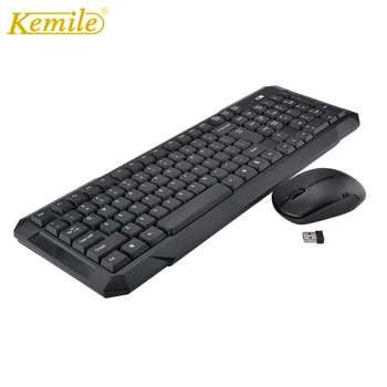 Kemile 2.4 G Wireless Tastatura Mouse Optic Combo,Pentru calculator PC, Smart TV pentru MAC Keyboard Joc Mouse-ul de birou Russian Keyboard