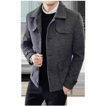 Men ' s bumbac haină de toamnă și de iarnă scurte de lână sacou moda sacou canadiană de tineret personalitate de moda de îmbrăcăminte pentru bărbați