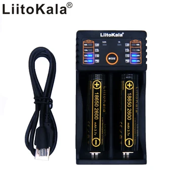 LiitoKala Lii-202 încărcător de baterii+2 buc HK LiitoKala Lii-26A 18650 2600mah baterie Reîncărcabilă pentru lanterna