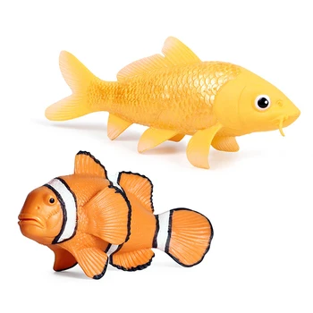 2020 Nouă Simulare Clovn De Pește Marin Lume Sea Life Tropicale Florale Ornamentale Koi Pește Jucărie Model De Colectie Jucarie Cadou Pentru Copii