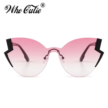 CINE CUTIE 2018 Unic Ochi de Pisica ochelari de Soare Barbati Femei Brand Design Vintage Retro Futurist fără ramă Top Plat Ochelari de Soare Nuante 691