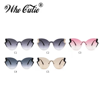 CINE CUTIE 2018 Unic Ochi de Pisica ochelari de Soare Barbati Femei Brand Design Vintage Retro Futurist fără ramă Top Plat Ochelari de Soare Nuante 691