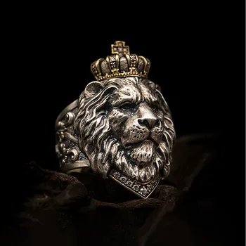 HNSP Punk Animal Regele Leu Inel Pentru Bărbați Gotic bijuterii de Dimensiuni Mari