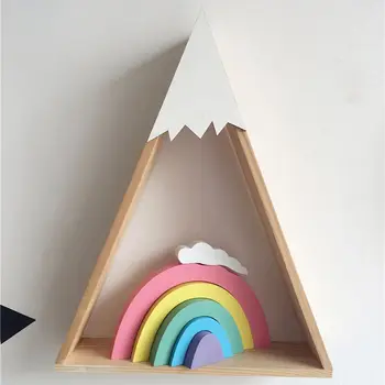 Stil Nordic Copil Decor Camera Pentru Copii Din Lemn Curcubeu Blocuri De Afișare Decorative Pentru Copii Jucarii Si Cadouri Recuzită Fotografie