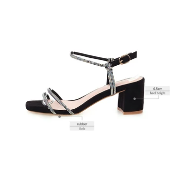 WETKISS Cristal Doamnelor Sandale Strappy Tocuri Groase Pantofi de Vara pentru Femei Rochie Femei Sandale pentru Femeie Pantofi