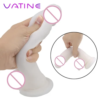 VATINE Super Moale Penis artificial Jucarii Sexuale pentru Femei Produse pentru Adulți de sex Feminin Masturbari Simulare Fals Penis Vibrator Realist
