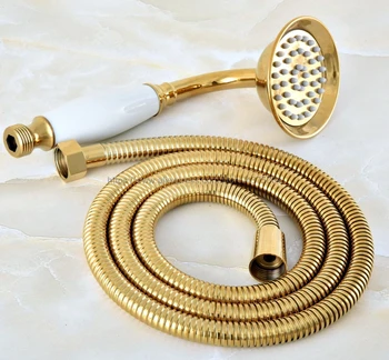 Aur de lux de Culoare Alama & Ceramica Telefon Hand Held Duș Cap & de 1,5 m Furtun de duș set Nhh039