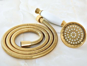 Aur de lux de Culoare Alama & Ceramica Telefon Hand Held Duș Cap & de 1,5 m Furtun de duș set Nhh039
