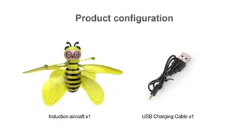 Little Bee Drone Senzor Gest de Zbor Infraroșu Inducție Albine Galben LED RC Elicopter de Jucarie Electric Senzor Infraroșu Jucărie pentru cadou