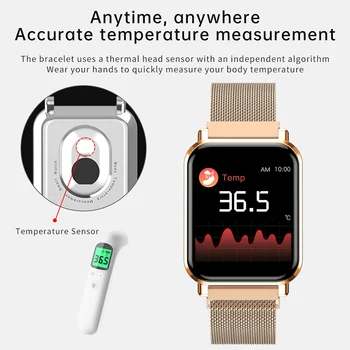 1.4 inch HD Smartwatch femei Fitness Tracker pentru monitorizarea temperaturii electronice încheietura ceas pentru bărbați brățară inteligentă pentru Android huawei