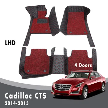 Auto Covorase Pentru Cadillac CTS 4 Usi Covoare de Lux Strat Dublu de Sârmă Bucla Interior Auto Piele Protector Acoperă