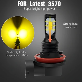 KaTur H11 Ceață cu LED-uri Becuri Extrem de Luminoase 2400 Lumeni H8 H9 H16 LED-uri de Conducere de Funcționare Lampa cu Lumini de Aur, Aur Alb 6000K