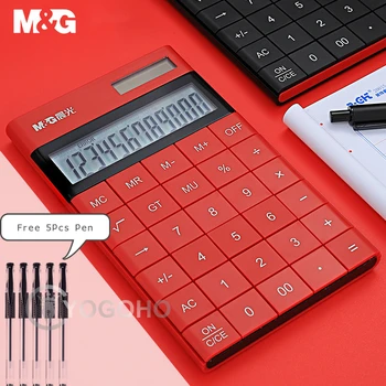 M&G Fierbinte de Vânzare Creative Slim Portabil Subțire 12 Calculator digital, Energie Solară Plat butonul de pe Tastatură Dual de Alimentare