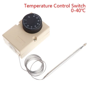 AC220V 0-40℃ Temperatura Comutator Capilar Termostat Controler w cutie rezistent la apa