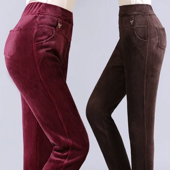 2019 Nou Toamna Iarna Pantaloni de Catifea Femei Plus Dimensiune 4XL Talie Elastic Harem pantaloni de Catifea cord Pantaloni Casual pentru Femei de Moda Pantaloni