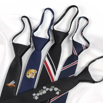 Cravate pentru Barbati 5*48cm Cravată subțire Brodate Logo Zip Gât Cravată Bărbați Accesorii Animale Flori Cravată Petrecere de Nunta, Cadou pentru Om