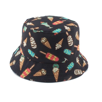 Vara inghetata de Imprimare Panama Găleată Pălării Pentru Femei de Moda Reversibile Bob Chapeau Femme Hip hop Capac Gorro Bărbați Pălărie de Pescar