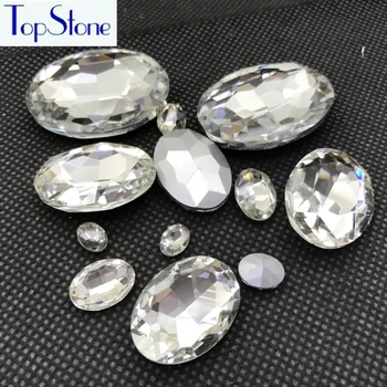 Sticlei de cristal Cristal Oval Stone a SUBLINIAT SPATE Strasuri 8x10,10x14,13x18,18x25,20x30mm DIY îmbrăcăminte îmbrăcăminte