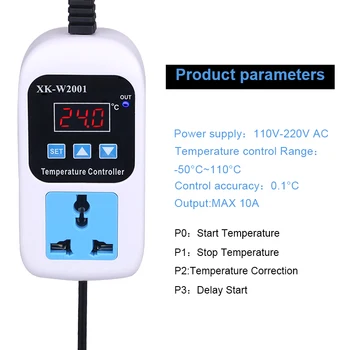 LEDSMITH Digital Controler de Temperatura AC 110-220V UE Plug Termostat Regulator de -50~110C Microcalculator Priză